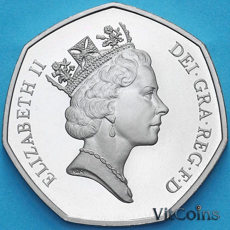 Монета Великобритания 50 пенсов 1992 год. Председательство Великобритании в ЕС. Proof