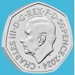 Монета Великобритания 50 пенсов 2024 год. Команда Великобритании на Олимпиаде в Париже. BU