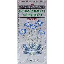 Великобритания 1 фунт 1986 год. Лён. Буклет. BU