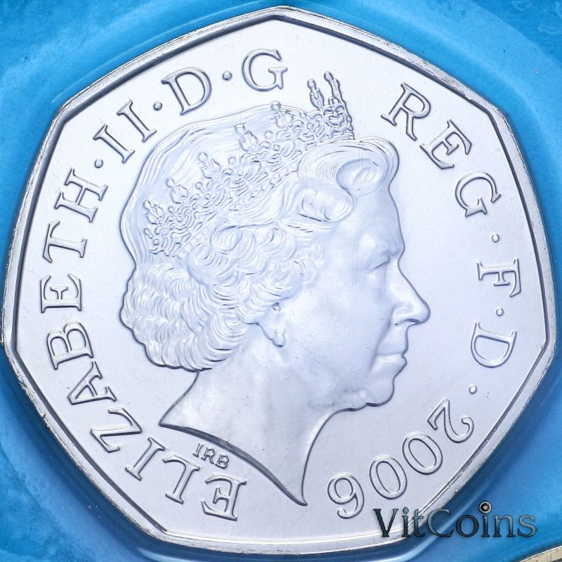 Монета Великобритания 50 пенсов 2006 год.  Крест Виктории, солдат. BU