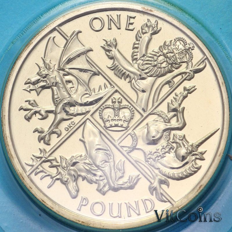 Монета Великобритания 1 фунт 2016 год. Последний круглый фунт. BU Монета Великобритания 1 фунт 2016 год. Последний круглый фунт. BU
