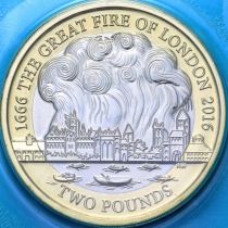 Великобритания 2 фунта 2016 год. Великий Лондонский пожар. BU