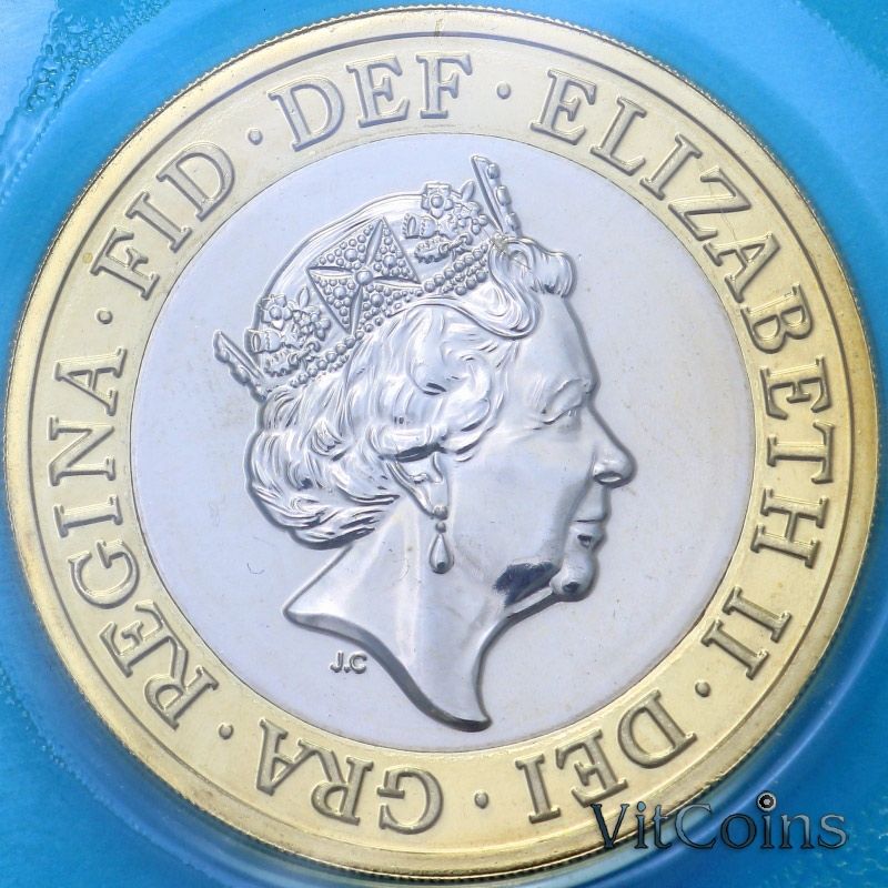 Монета Великобритания 2 фунта 2016 год. Великий Лондонский пожар. BU