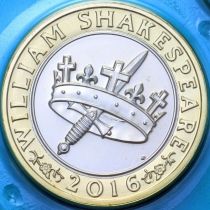 Великобритания 2 фунта 2016 год. Шекспир. История. BU