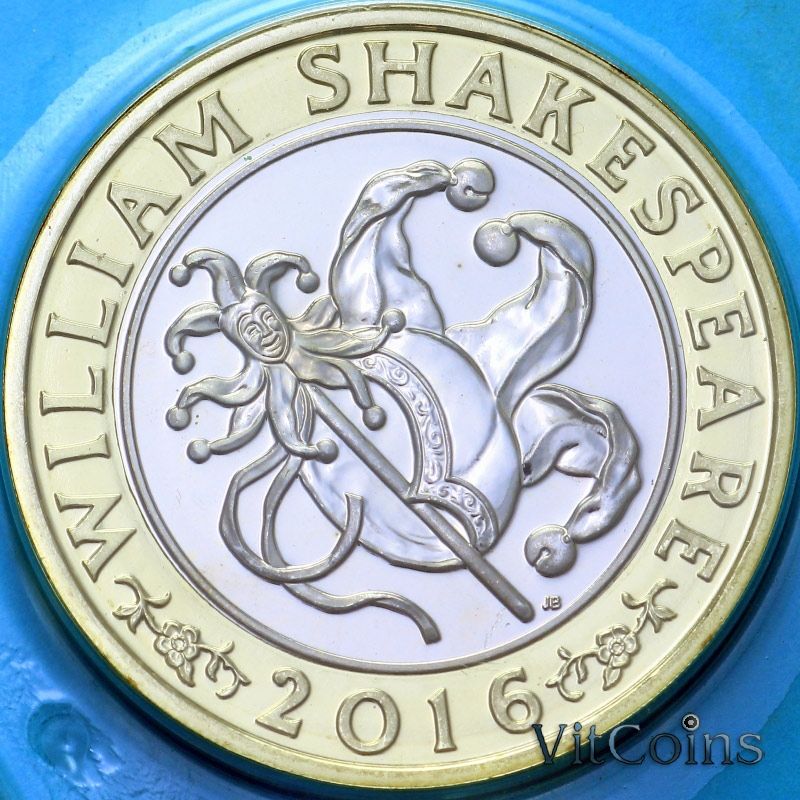 Монета Великобритания 2 фунта 2016 год. Шекспир. Комедии. BU