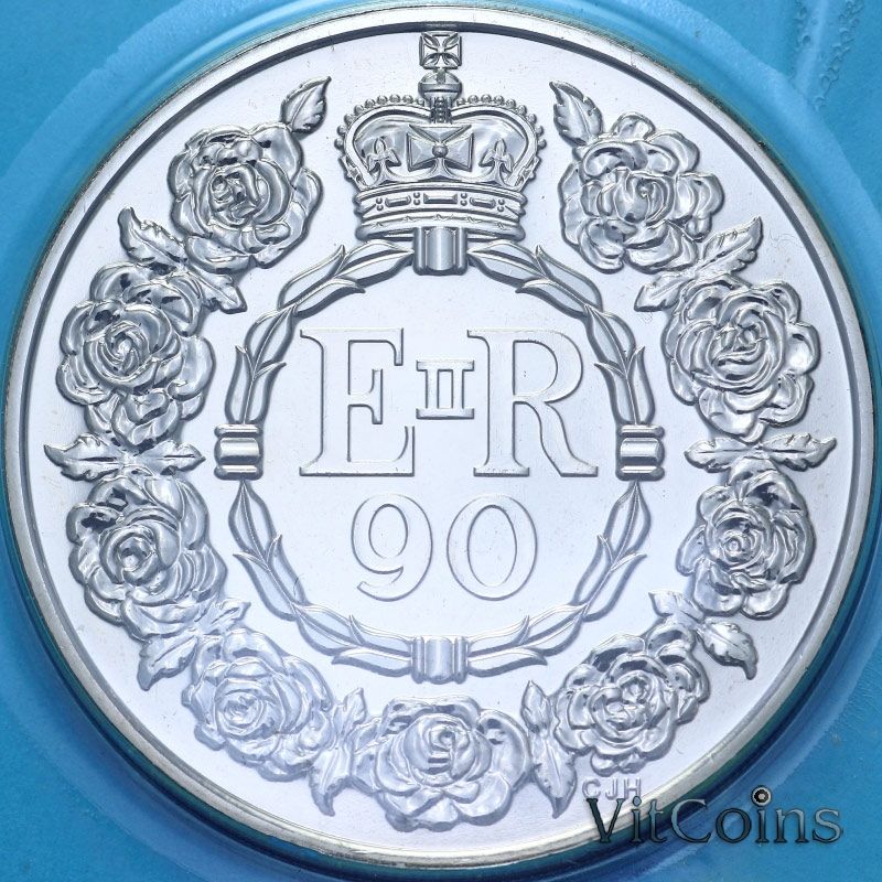 Монета Великобритания 5 фунтов 2016 год. 90 лет со дня рождения Королевы Елизаветы II. BU