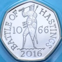 Великобритания 50 пенсов 2016 год. 950 лет Битве при Гастингсе. BU