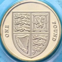 Великобритания 1 фунт 2016 год. Щит. 5-ый портрет.BU