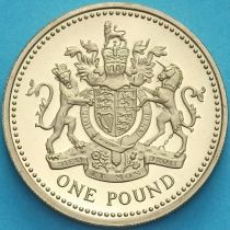 Великобритания 1 фунт 1998 год. Королевский герб. Proof