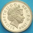 Монета Великобритания 1 фунт 1998 год. Королевский герб. Proof