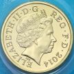 Монета Великобритания 1 фунт 2014 год. Щит королевского герба. BU