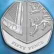 Монета Великобритания 50 пенсов 2014 год. BU