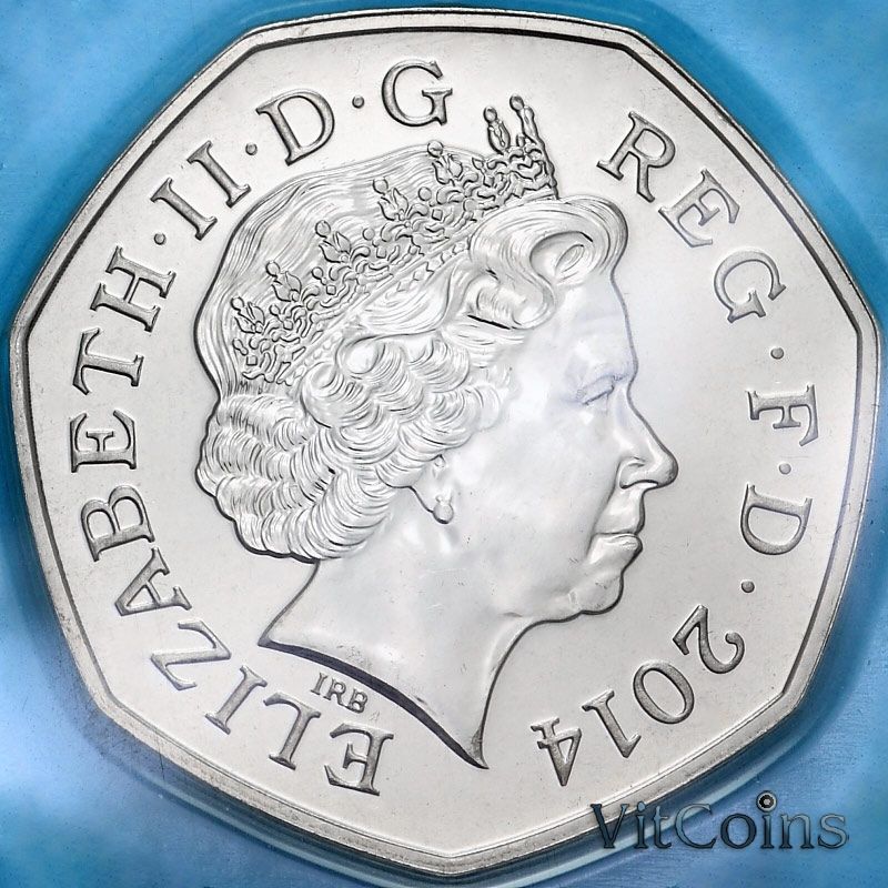 Монета Великобритания 50 пенсов 2014 год. BU