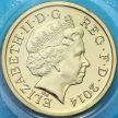 Монета Великобритания 1 фунт 2014 год. Северная Ирландия. Клевер, фиалка. BU
