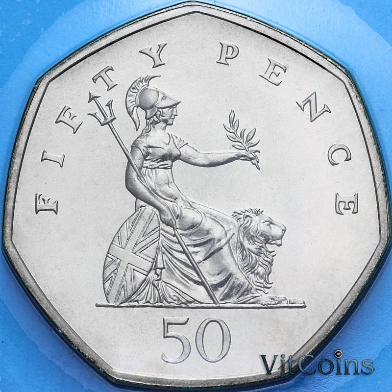 Монета Великобритания 50 пенсов 1998 год. BU