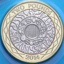 Великобритания 2 фунта 2014 год. BU