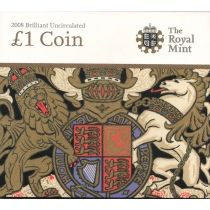 Великобритания 1 фунт 2008 год. Королевский герб. BU. Буклет