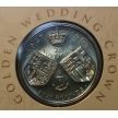 Монета Великобритания 5 фунтов 1997 год. Золотая свадьба Королевы. Буклет
