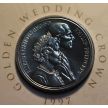 Монета Великобритания 5 фунтов 1997 год. Золотая свадьба Королевы. Буклет