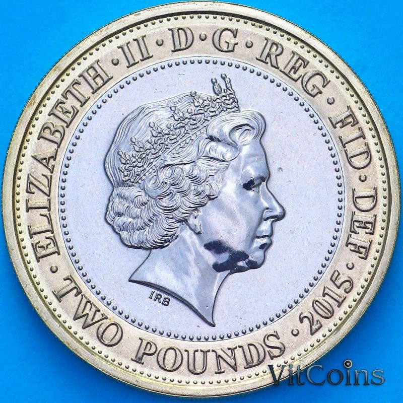 Монета Великобритания 2 фунта 2015 год. Великая хартия вольностей. BU