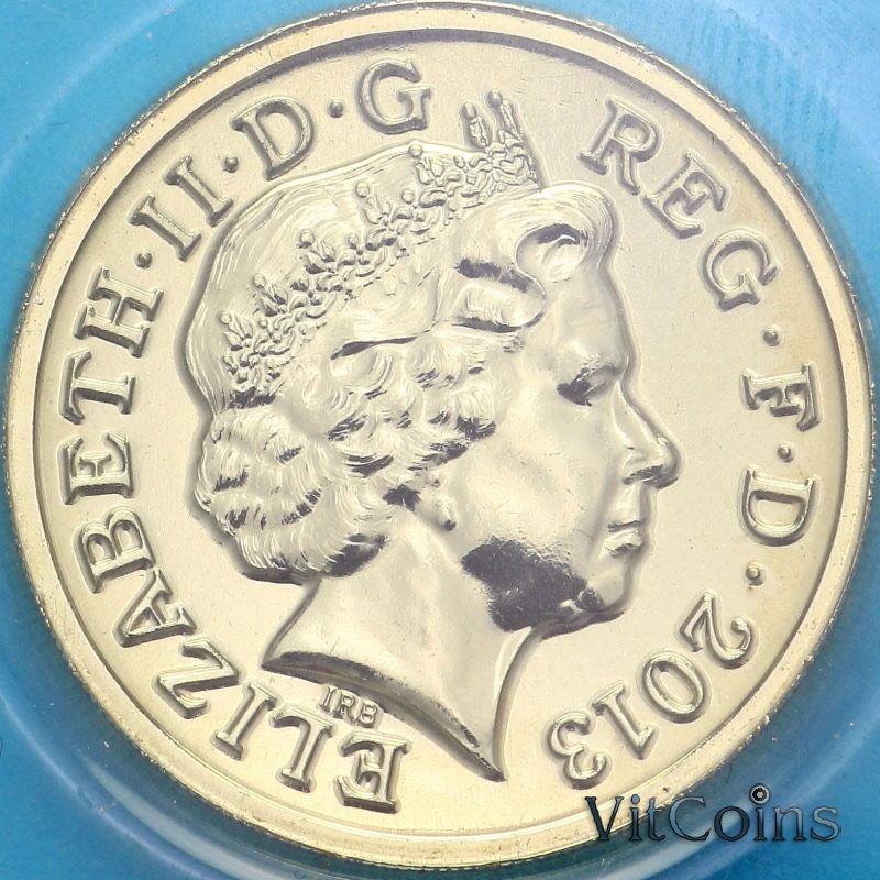 Монета Великобритания 1 фунт 2013 год. Флора Англии - Роза и дуб. BU Монета Великобритания 1 фунт 2013 год. Флора Англии - Роза и дуб. BU