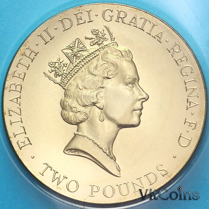 Монета Великобритания 2 фунта 1996 год. Чемпионат Европы по футболу 1996. BU