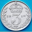 Монета Великобритания 3 пенса 1917 год. Серебро