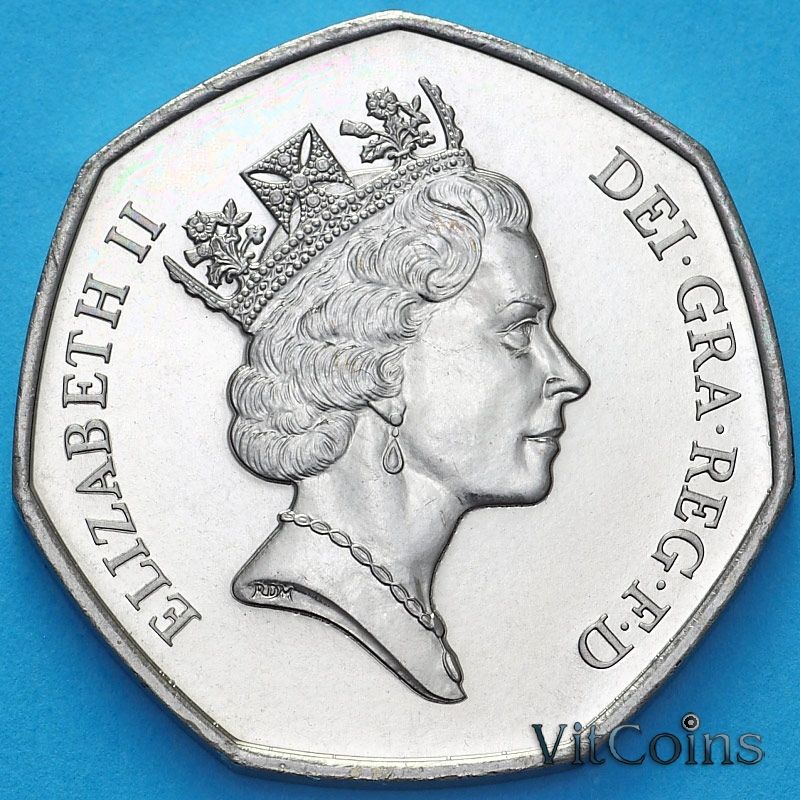 Монета Великобритания 50 пенсов 1992 год. Председательство Великобритании в ЕС. BU Монета Великобритания 50 пенсов 1992 год. Председательство Великобритании в ЕС. BU