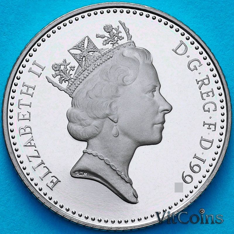 Монета Великобритания 10 пенсов 1995 год. Proof