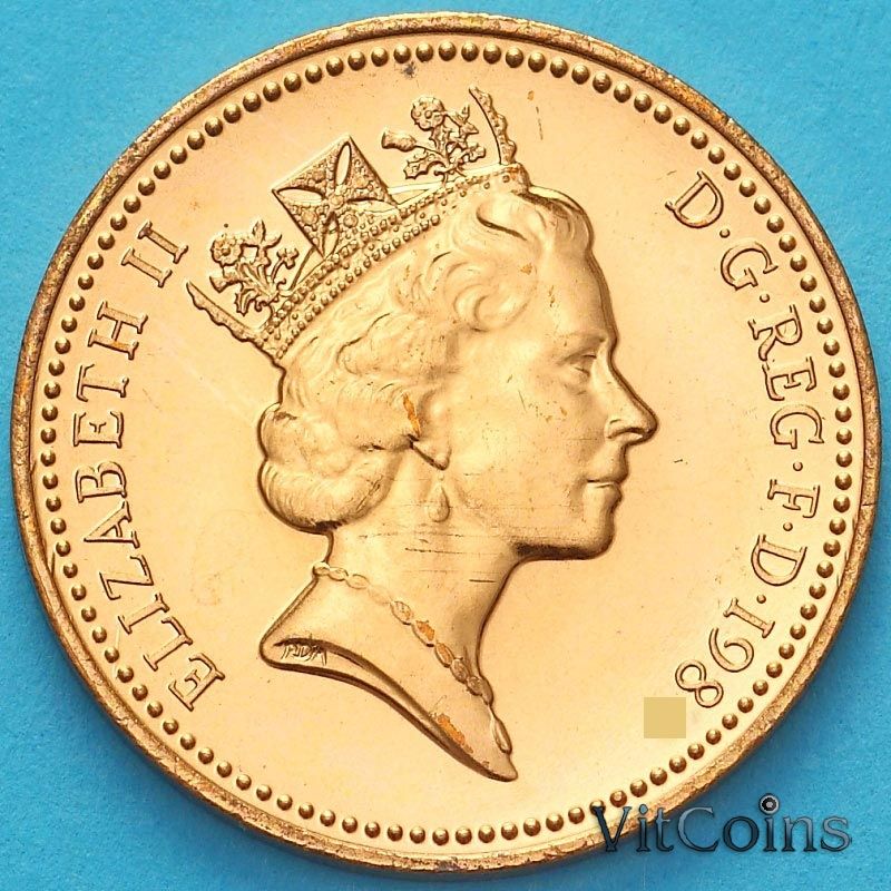 Монета Великобритания 1 пенни 1985 год. 