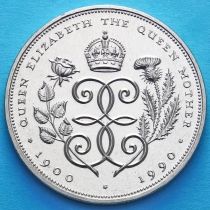 Великобритания 5 фунтов 1990 год. 90 лет со дня рождения Королевы Матери.
