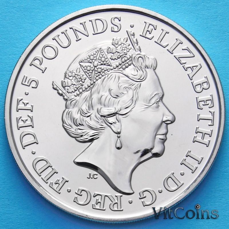 Монета Великобритании 5 фунтов 2017 год. Дом Виндзоров. BU