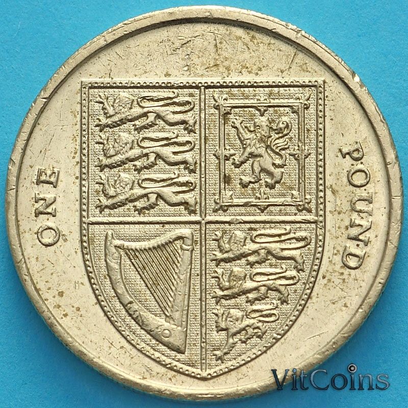 Монета Великобритании 1 фунт 2011-2014 год. 
