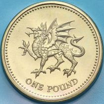 Великобритания 1 фунт 1995 год. Валлийский дракон. BU