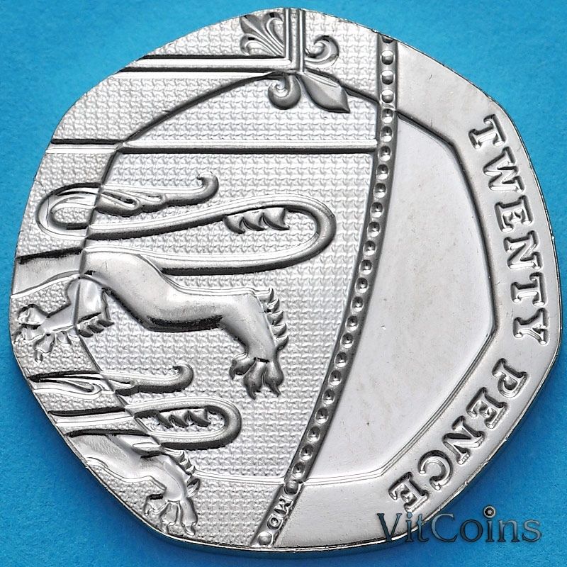 Монета Великобритания 20 пенсов 2015 год.