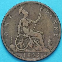 Великобритания 1 пенни 1892 год. 