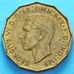 Монета Великобритании 3 пенса 1937 год.