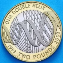 Великобритания 2 фунта 2003 год. ДНК. Proof
