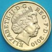 Монета Великобритания 1 фунт 2010 год. Щит королевского герба. BU