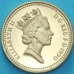 Монета Великобритания 1 фунт 1990 год. Королевство Уэльс. Proof