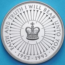 Великобритания 5 фунтов 1993 год. 40 лет правления Елизаветы II. Proof