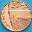 Монета Великобритания 1 пенни 2008 год.
