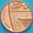 Монета Великобритания 1 пенни 2015 год.