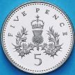 Монета Великобритания 5 пенсов 2002 год. Proof