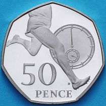 Великобритания 50 пенсов 2004 год. Миля менее чем за 4 минуты. Proof