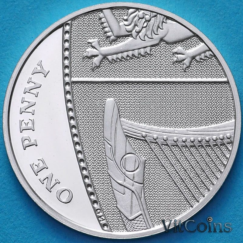 Монета Великобритания 1 пенни 2008 год. Proof