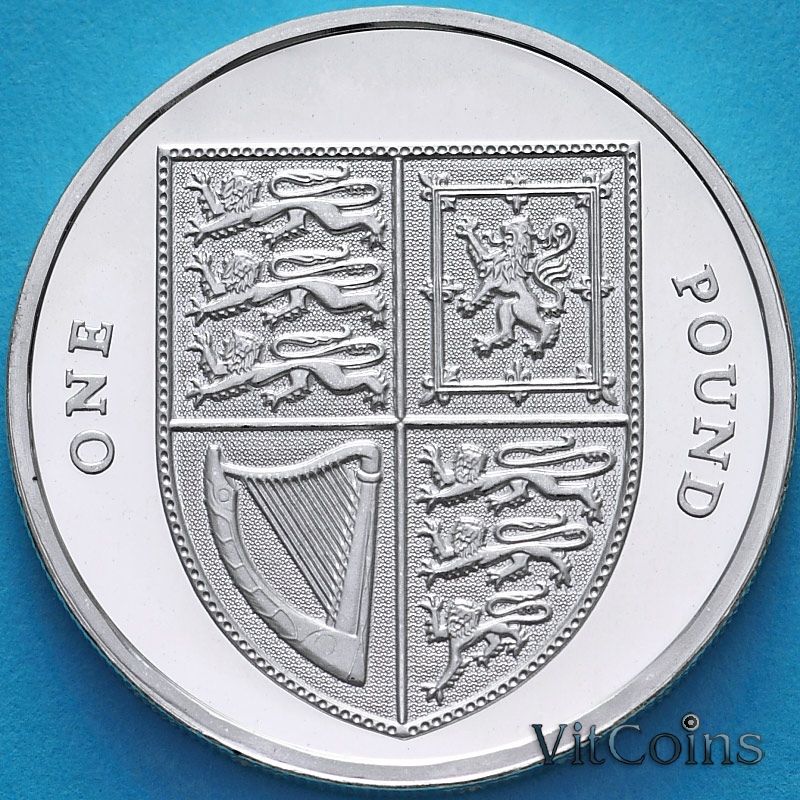 Монета Великобритания 1 фунт 2008 год. Серебро. Proof