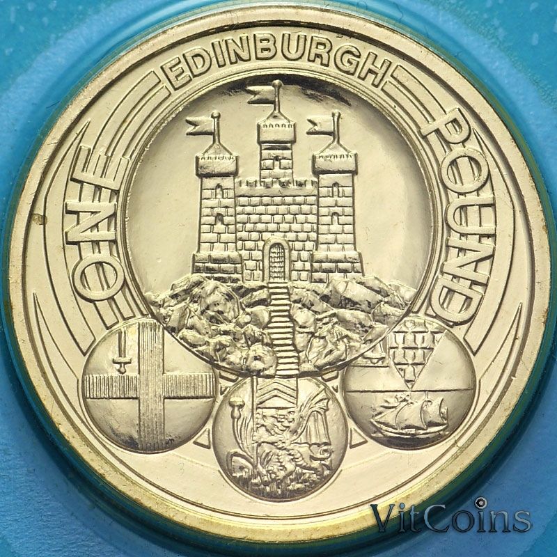 Монета Великобритания 1 фунт 2011 год. Эдинбург. BU