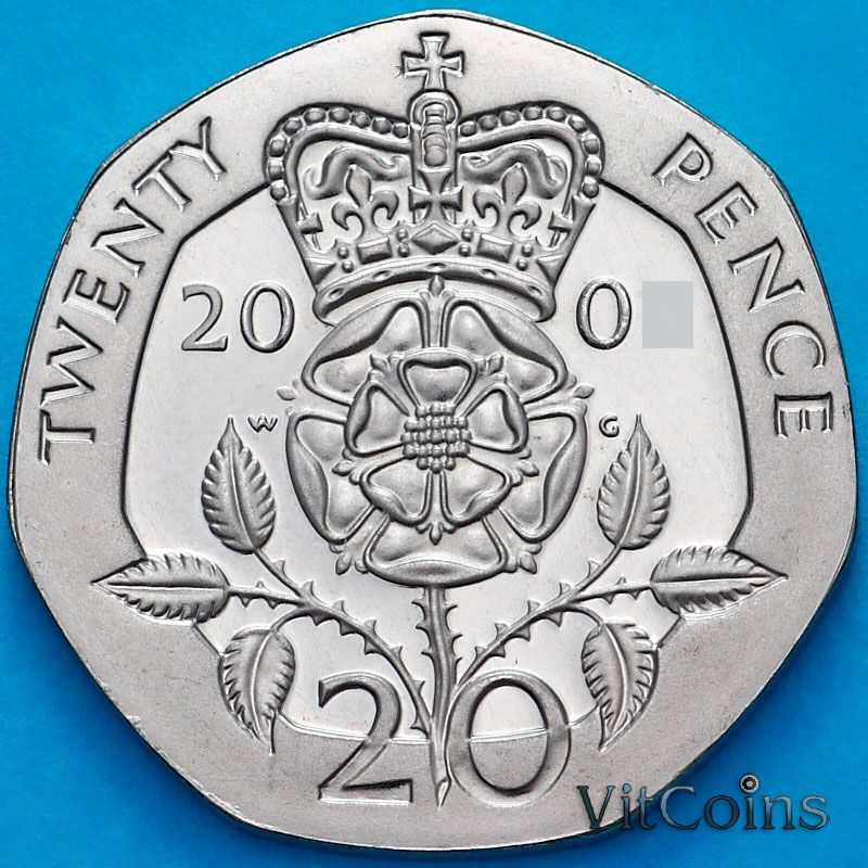 Монета Великобритания 20 пенсов 2004 год. Proof