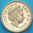 Монета Великобритания 1 фунт 2000 год. Валлийский дракон. Proof